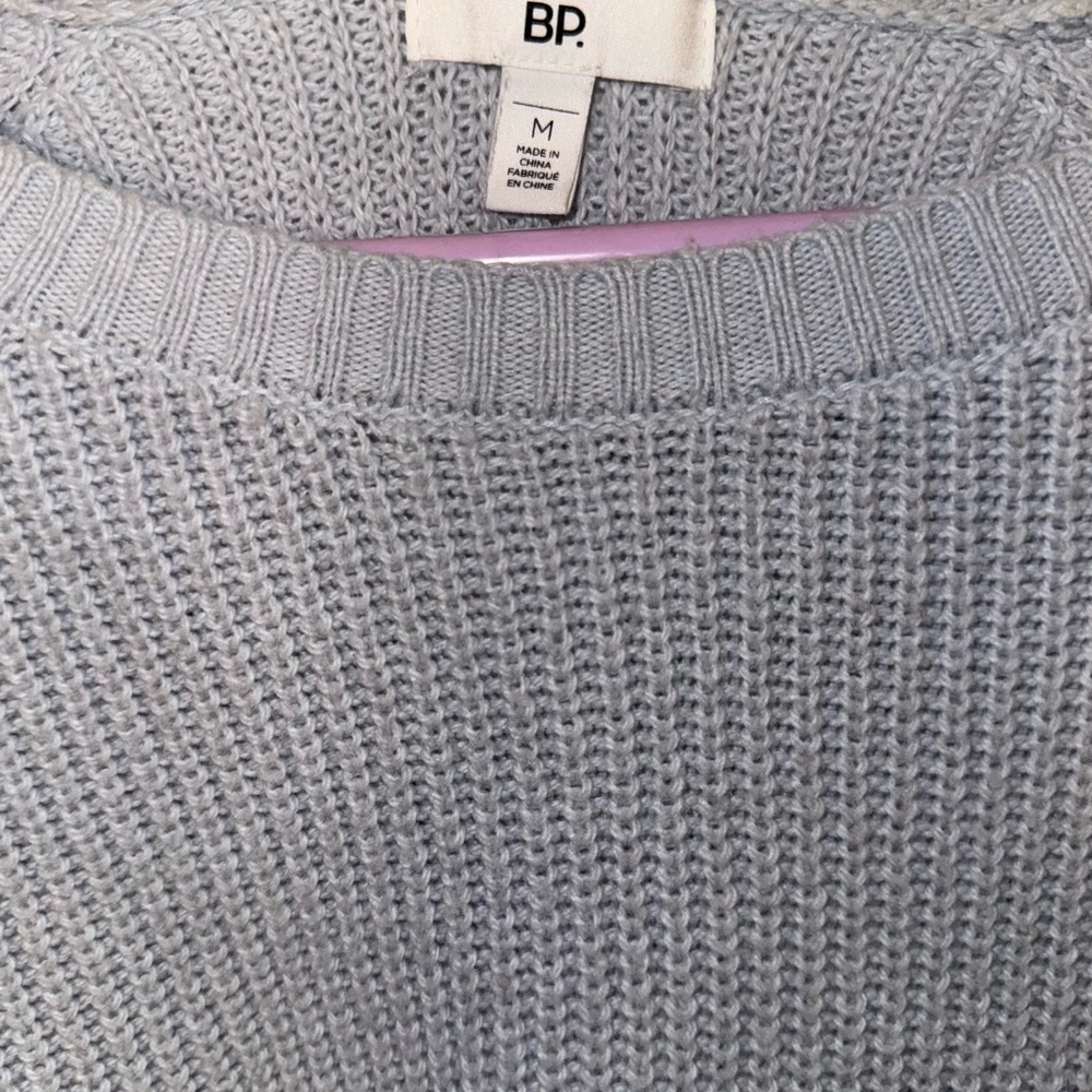 BP Soft Blue Open Elbow Ruffle Sweater - Picture 3 of 5